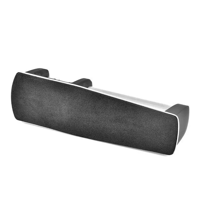 Black ABS plastic manual kitchen knife sharpener with an ergonomic handle.