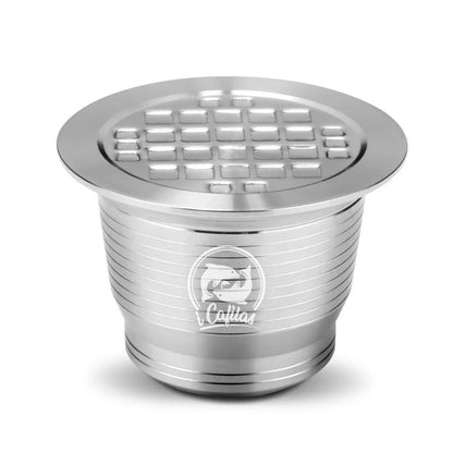 Premium stainless steel coffee capsule shells with square openings for optimal flavor extraction and brewing experience