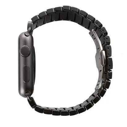 Ceramic chain strap for Apple Watch in black or white colour options