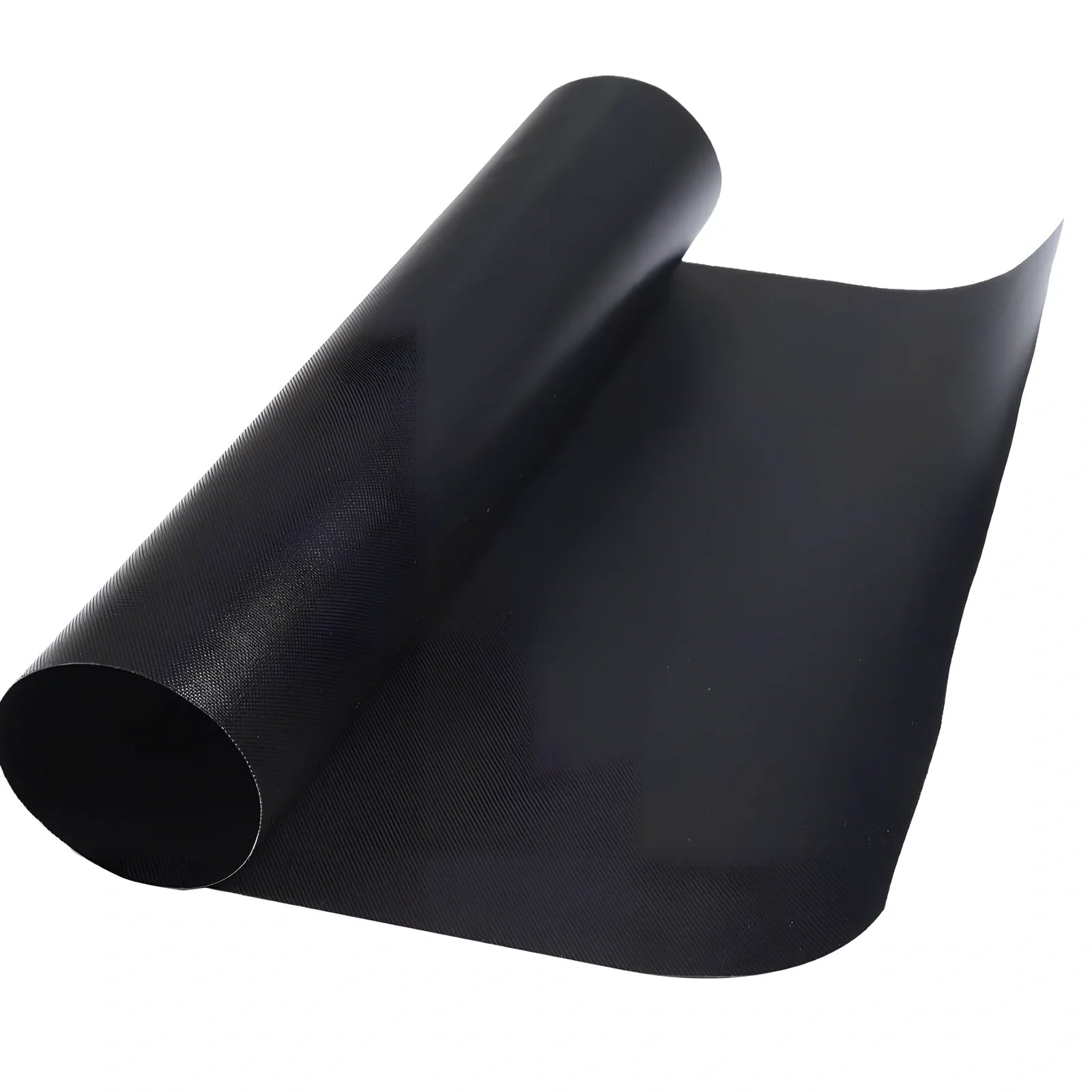 Black reusable non-stick BBQ grilling mat measuring 400x330mm with PTFE-coated fibreglass surface