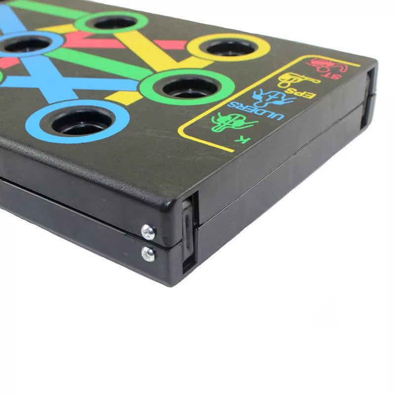 Compact home chest and abdominal muscle training board for men and women, includes handles and non-slip pads