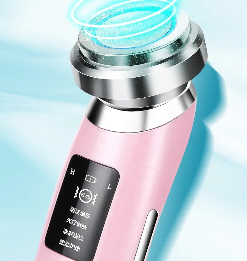Pink skin rejuvenation instrument for facial cleansing with 185mm length