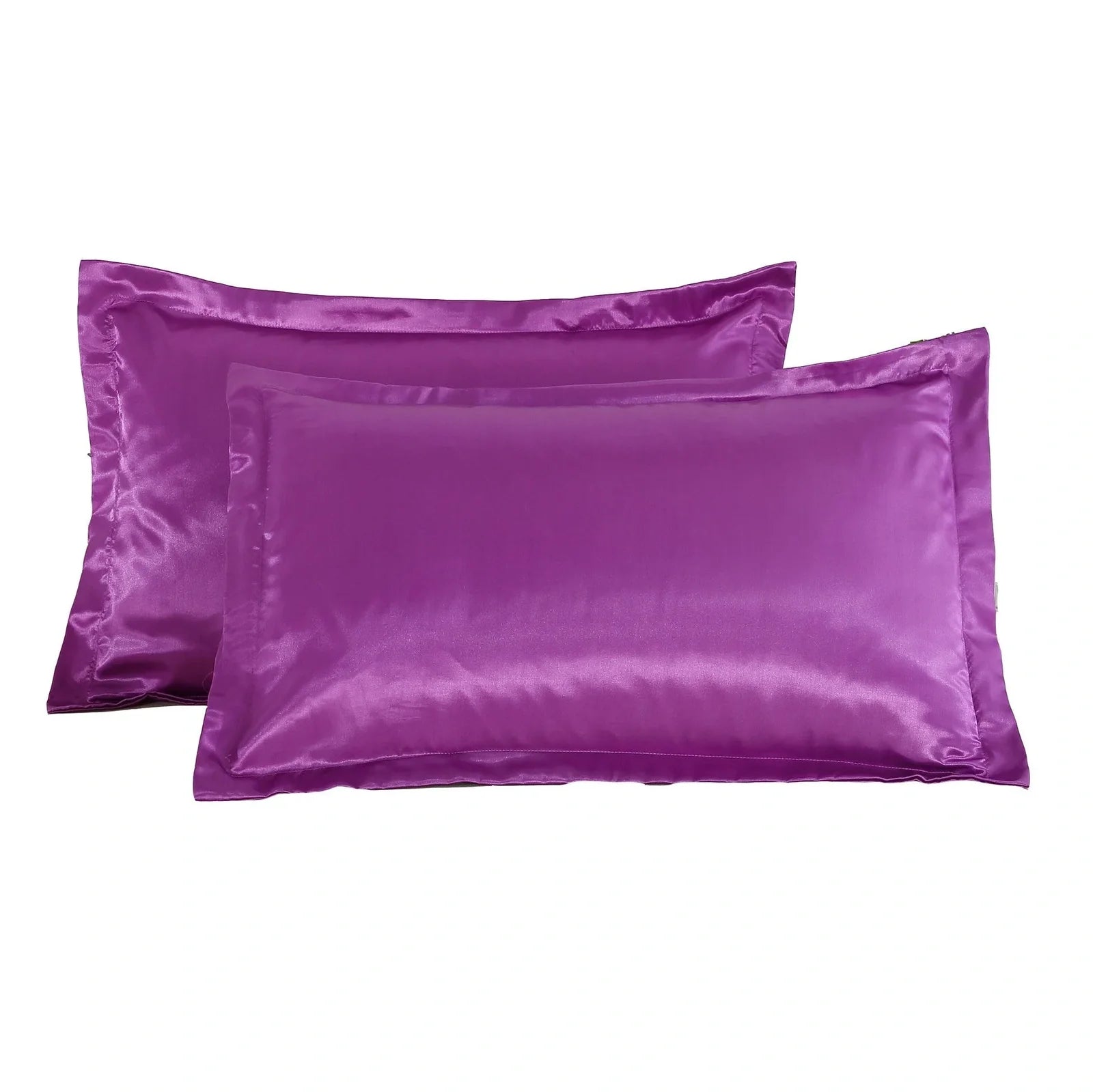 Pure colour imitation silk pillowcase in selected colour showing smooth polyester fabric texture