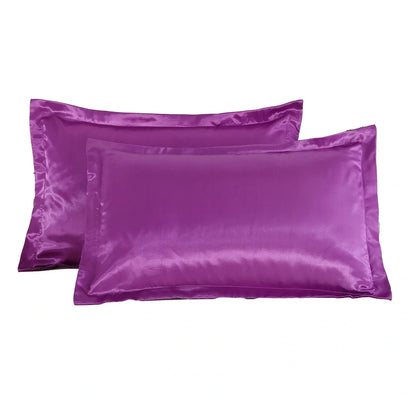Pure colour imitation silk pillowcase in selected colour showing smooth polyester fabric texture