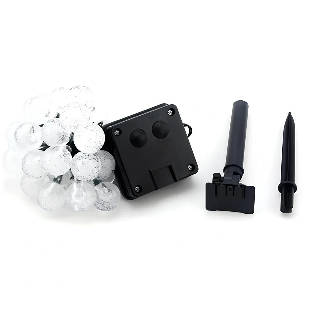 6.5-metre solar LED string lights with 30 bulbs for outdoor garden decoration