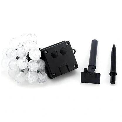 6.5-metre solar LED string lights with 30 bulbs for outdoor garden decoration