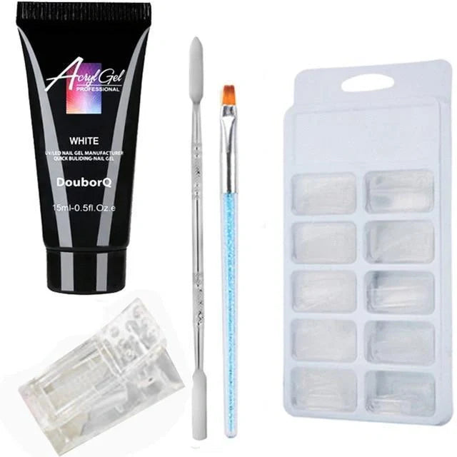 DIY Nail Polish Art Kit with resin-based polish and application tools for at-home manicures
