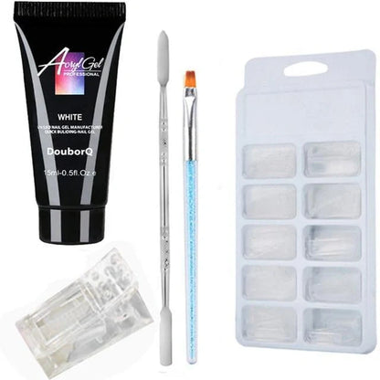 DIY Nail Polish Art Kit with resin-based polish and application tools for at-home manicures