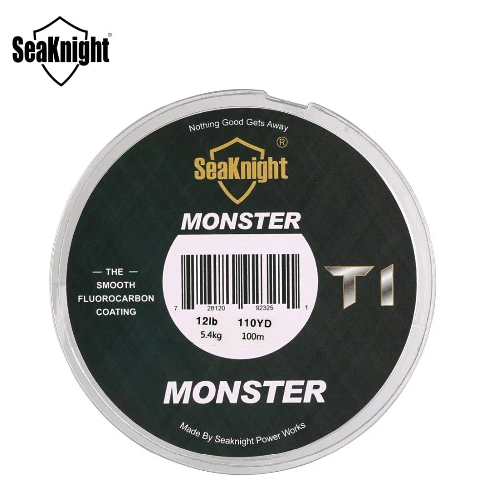 Carbon coated fishing line spool with transparent carbon fibre construction showing 100 metre length