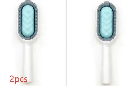 Green plastic pet hair removal comb with disposable wipes for cats and dogs