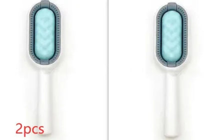 Green plastic pet hair removal comb with disposable wipes for cats and dogs