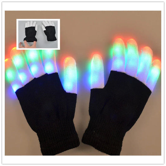 Premium colorful LED glowing gloves with vibrant lighting effects for dance, performance, and nightlife activities