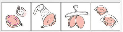 A discreet, backless and strapless silicone bra that provides a natural lift and invisible support under clothing.