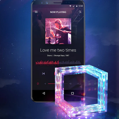 Acrylic Bluetooth desk lamp with 12x12x8.7cm dimensions and 9W LED lighting