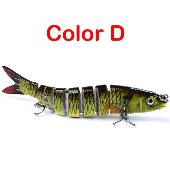 Premium multi-jointed pike fishing lures designed for enhanced trolling and casting, available in 12 vibrant colors.