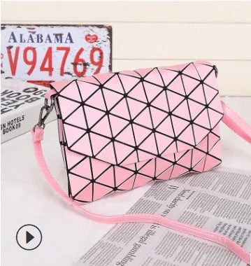 Rhombic ABS envelope shoulder bag with diagonal strap in black, brown, grey, pink, red, white, light green, burgundy, light yellow, dark khaki