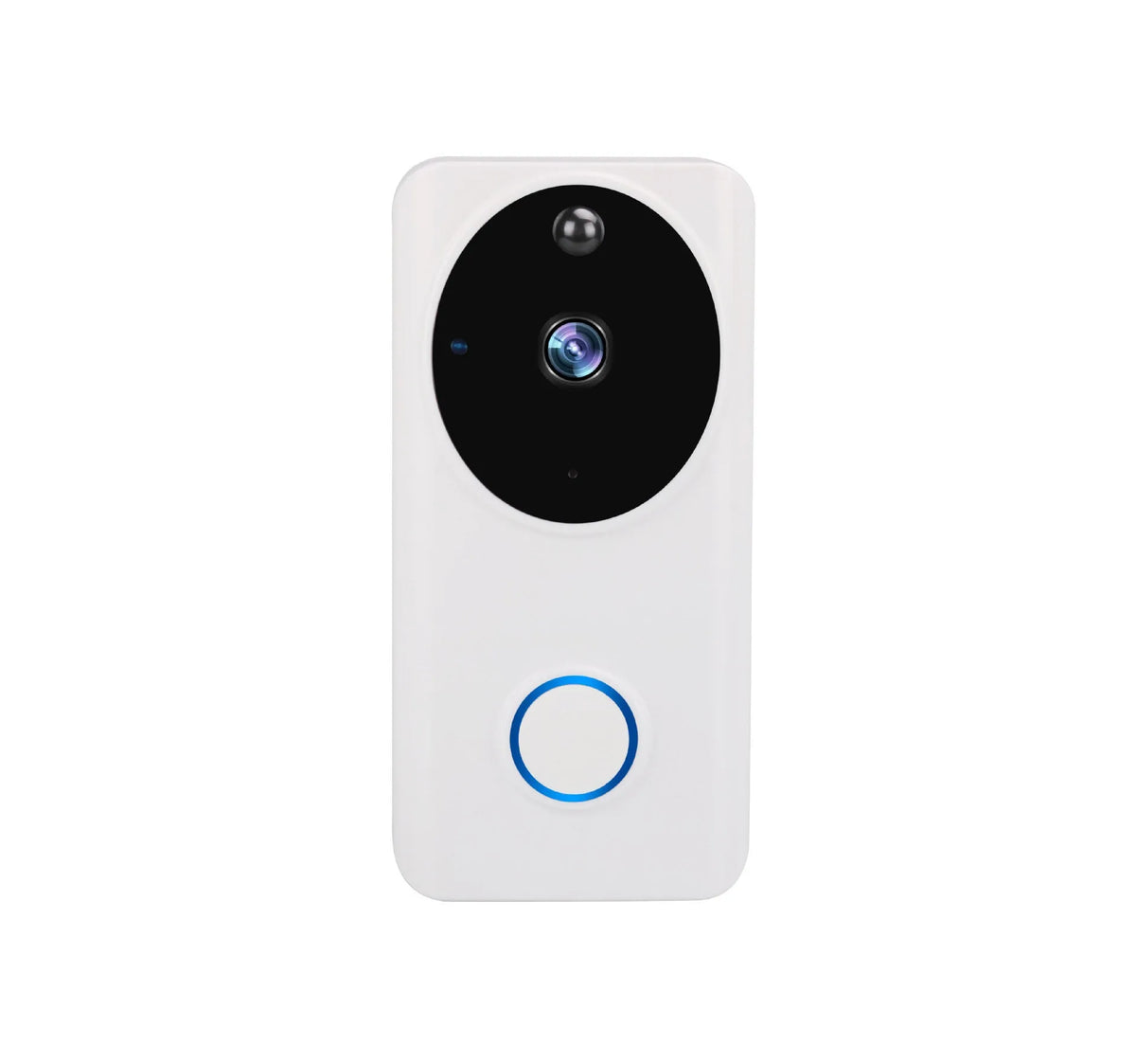 Smart WiFi video doorbell with 2.0MP camera, 166° wide view, PIR motion detection, two-way intercom, black or white