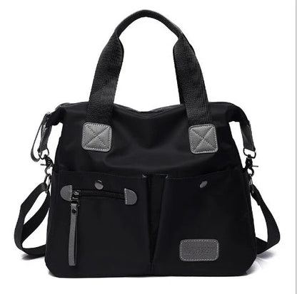 Versatile ladies handbag in various colors with multiple carry options, including handbag, shoulder bag, and crossbody styles, featuring durable construction and organizational pockets.