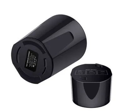 Black X9 car wireless charging cup and base for QI smartphones with Micro USB cable.