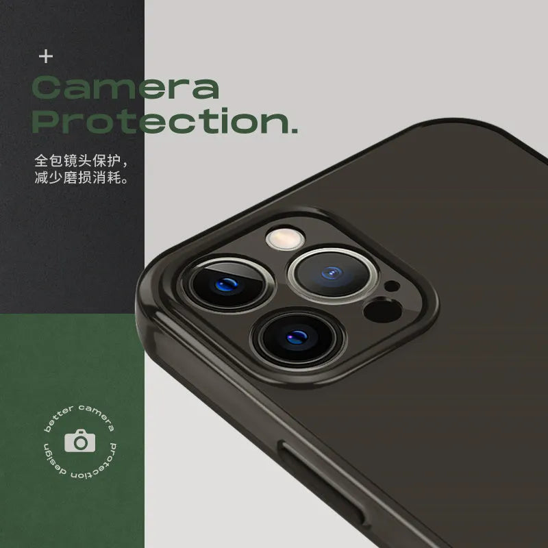 I Niche Trendy Brand black soft TPU protective case for Apple iPhone models on a table
