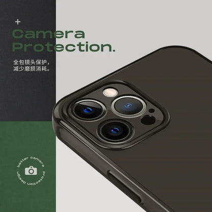 I Niche Trendy Brand black soft TPU protective case for Apple iPhone models on a table