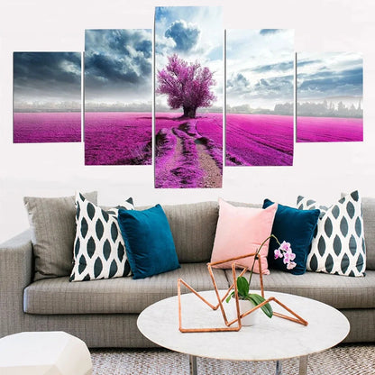 Five coordinated canvas wall art posters in multiple sizes for gallery wall display