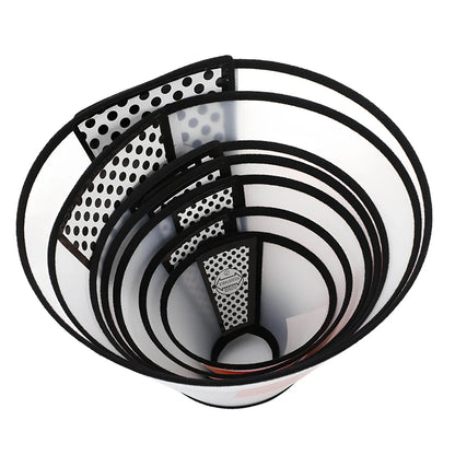 Orange Brebo anti-eating dog collar with Chinese styling and adjustable sizing from 13-42cm circumference