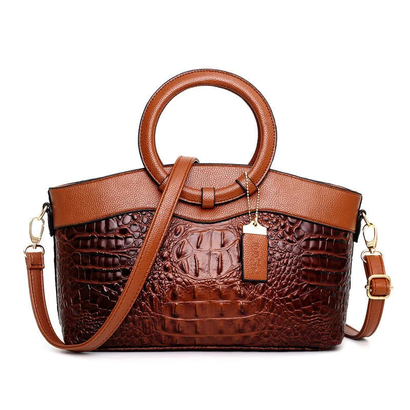 Fabric handbag with 31cm width, zipper compartments, and mobile phone bag in casual style