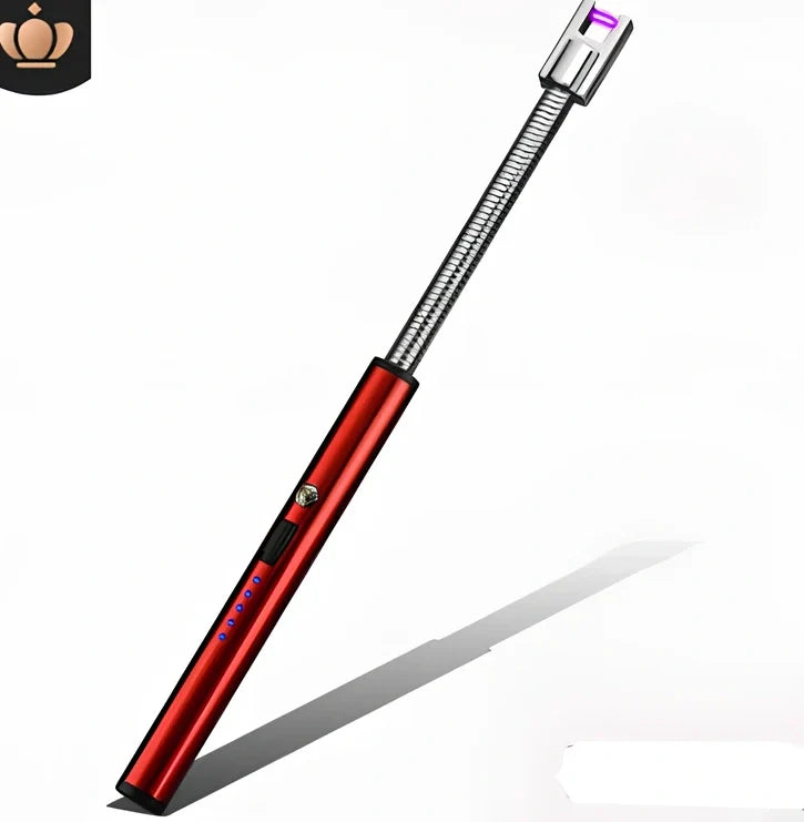 Black USB rechargeable electric lighter with 360-degree rotating head for windproof flameless ignition