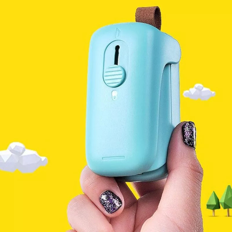 Blue mini plastic bag sealing machine with double electric heating wire