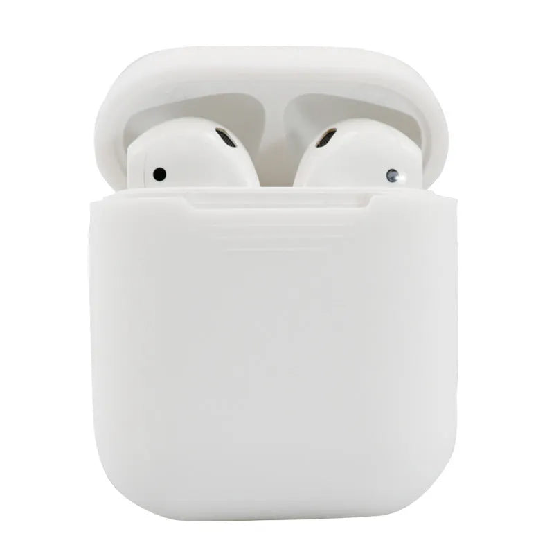 Silicone protective cover for AirPods 2 in various colours showing dimensions 56mm × 47mm × 24mm