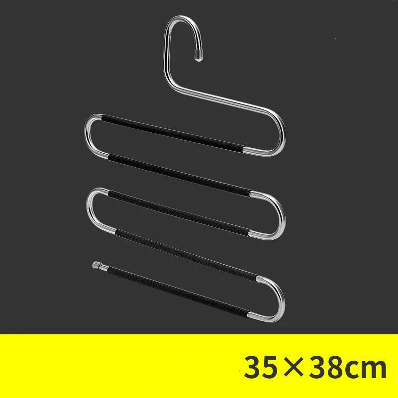 Sturdy 5-Tier Pants Rack in Stainless Steel for Closet Organization and Space-Saving Storage