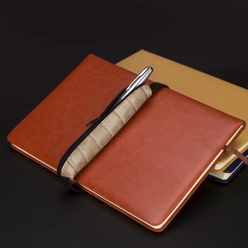 Long slim PU leather pencil case showing beige grey colour option with dimensions 16.5 by 3 cm