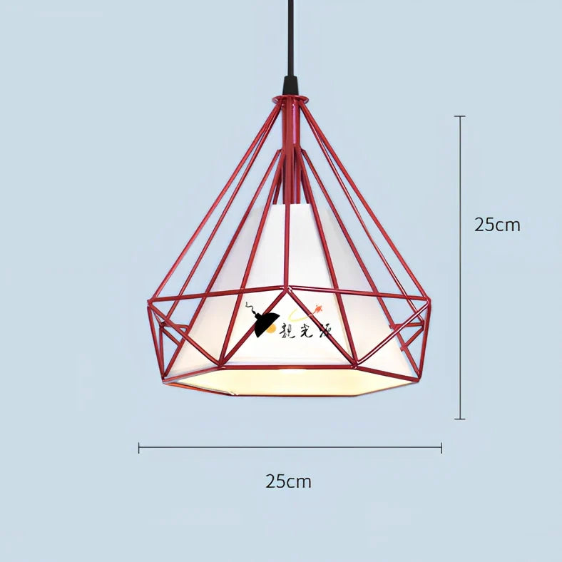 Wrought iron diamond chandelier with adjustable height and LED lighting for 10-15 square metre rooms