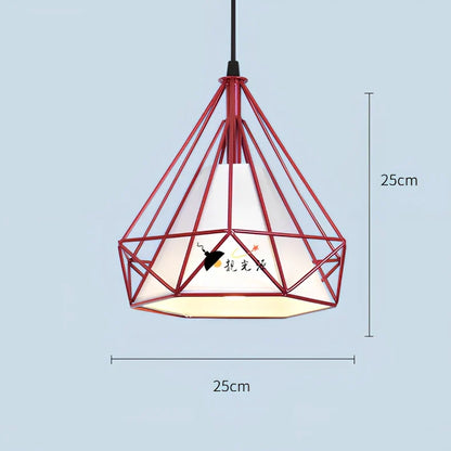 Wrought iron diamond chandelier with adjustable height and LED lighting for 10-15 square metre rooms