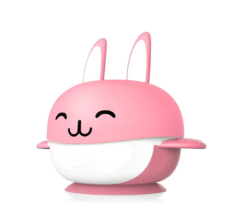 Six-piece baby tableware set with antibacterial polymer material in blue and red colours