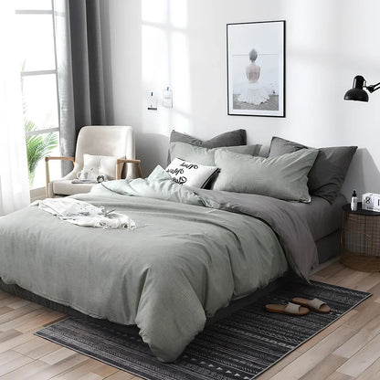 Dark grey diamond velvet bedding set with chitin fibre quilt on UK double bed