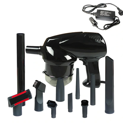 Hand-held vacuum cleaner with cigarette lighter plug for vehicle and household cleaning