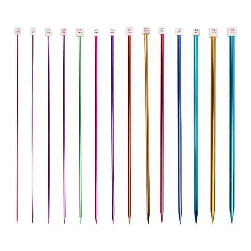 Lengthened crochet hook set with protective caps in 14 sizes from 2.0mm to 10.0mm for knitting