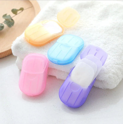 Disposable hand soap sheets in various colors, perfect for on-the-go hand washing and cleanliness