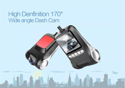 Black FHD1080P night vision dash cam with wide-angle lens