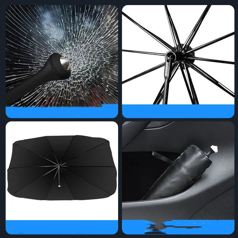 Car sun visor accessories with silver tape thermal insulation for sun protection, available in two 3-ice crystal curtain patterns: beige and black ring letter design, featuring a simple style fit for general vehicle models