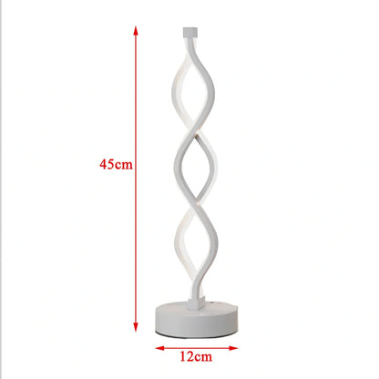 Gold and white LED desk lamp with water wave acrylic shade and aluminum body