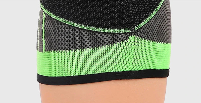 Durable sports knee brace with premium materials, 3D weaving technology, and customizable pressure belt design for active lifestyles
