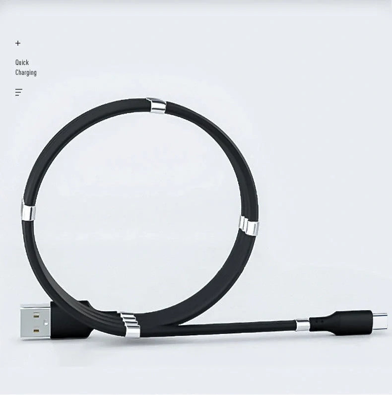 Magnetic absorption nano data line in black and white, compatible with Apple and Android devices