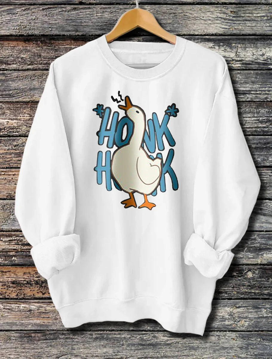 Women's Long Sleeved Honk Honk Printed Hoodie in various colors