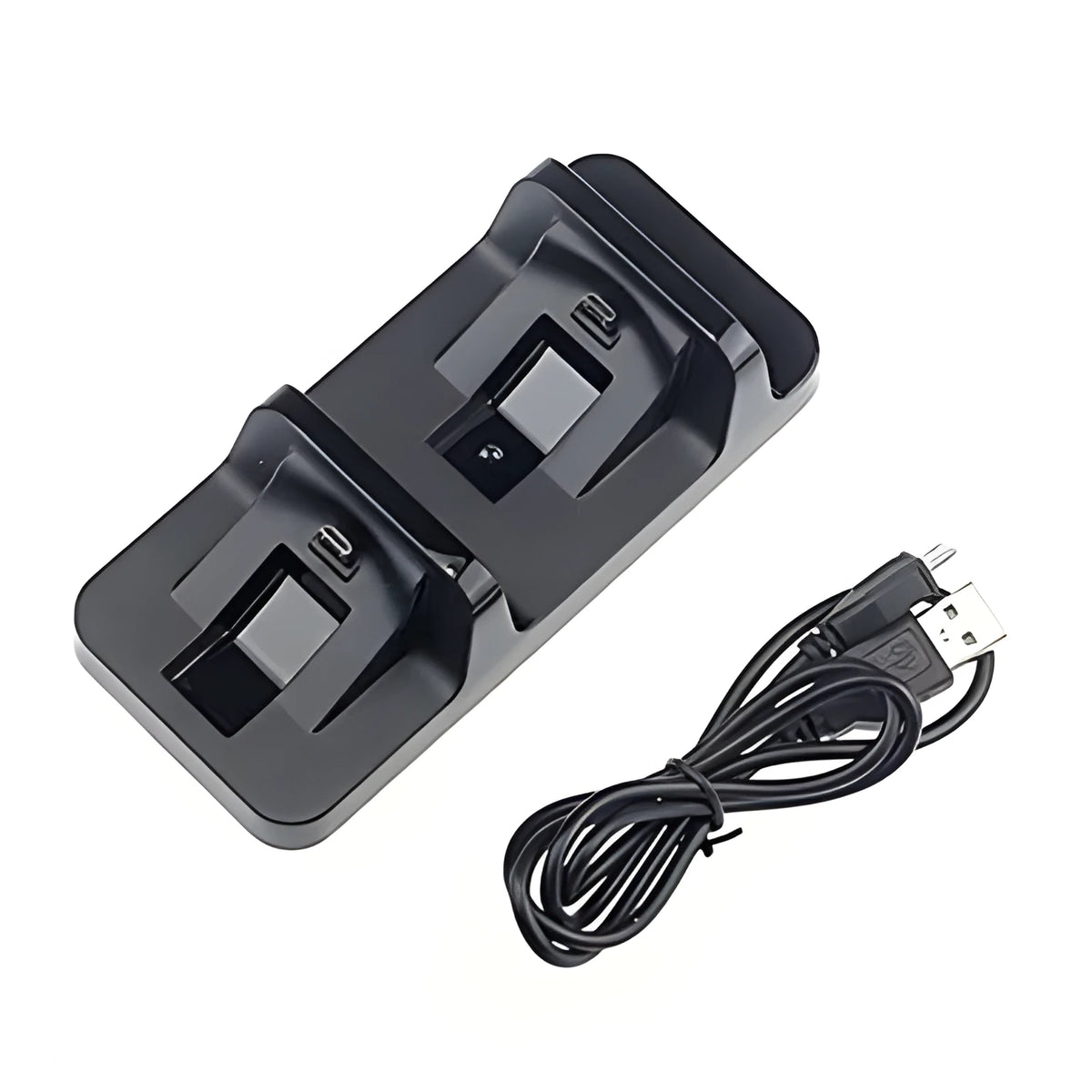 Black ABS plastic fixed charger with double handle for PS4, single pack