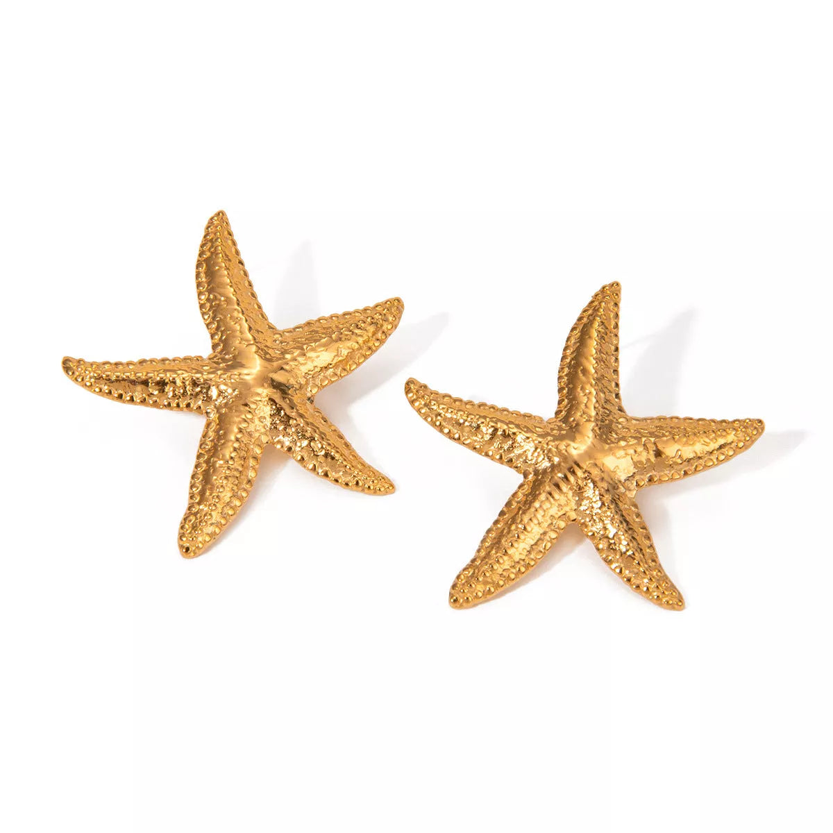 Serene Gold Starfish Earrings in stainless steel with gold electroplated finish