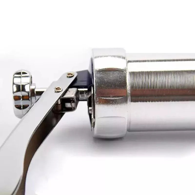 Stainless steel cookie press gun with multiple discs for baking and icing