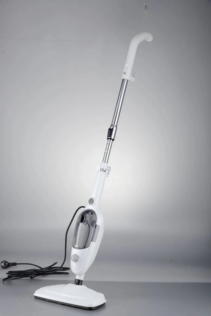 White steam mop with rectangular 22x29cm cleaning head and 120cm handle